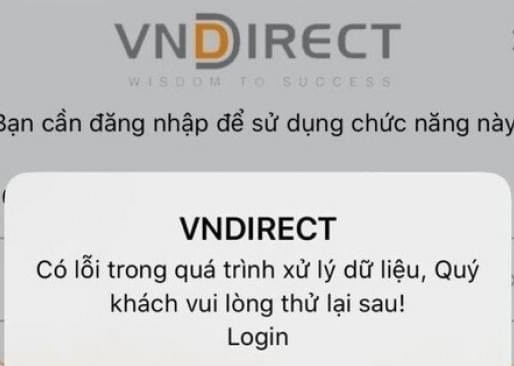 Hệ thống giao dịch của VNDirect tiếp tục gặp sự cố trong phiên 16/11